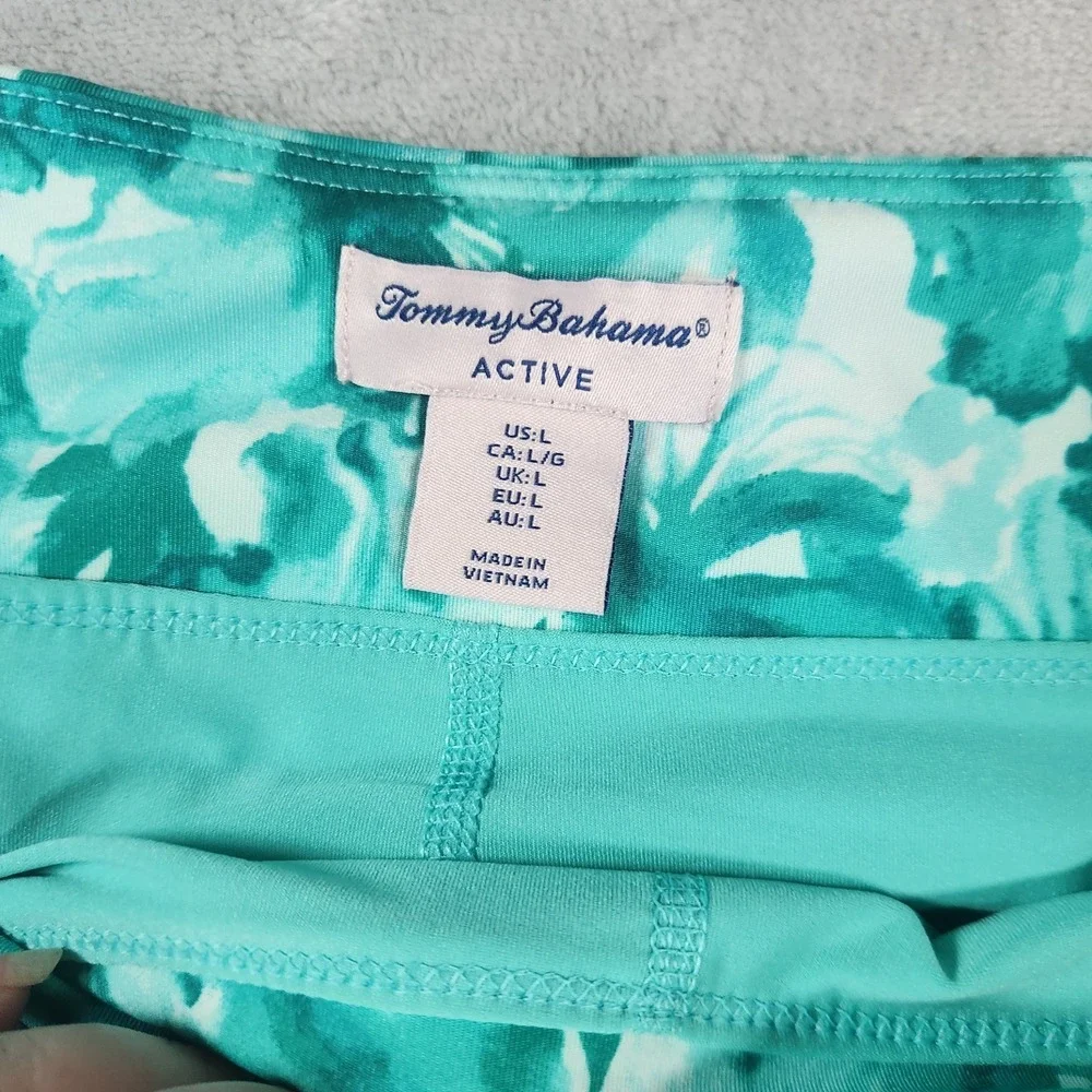 Tommy Bahama Active Golf Skort Skirt L Teal Green Floral Print UPF Athleisure‎